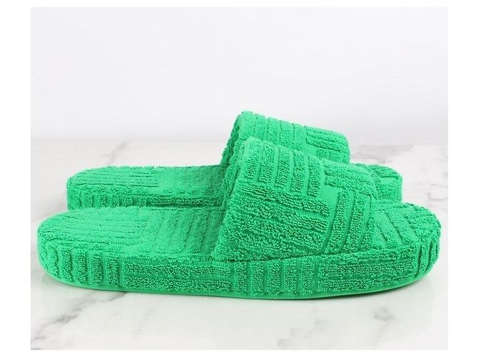 Bottega Veneta Sandali Slipper Terry Resort Verde - vista 6