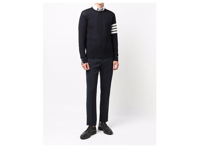 Thom Browne Gestreifter Strickpullover aus Merinowolle - Ansicht 10