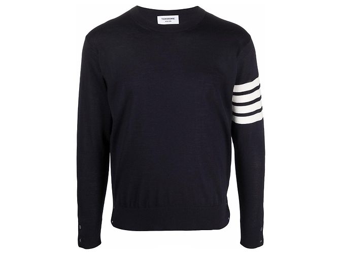 Thom Browne Gestreifter Strickpullover aus Merinowolle - Ansicht 9