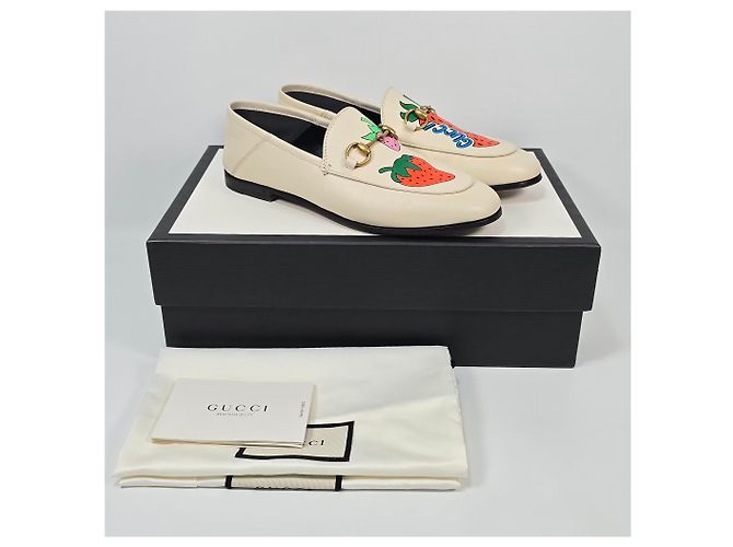 Gucci Mocassini con stampa di fragole e dettaglio horsebit Multicolore - vista 2