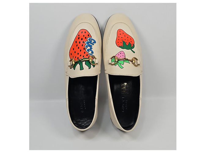 Gucci Mocassini con stampa di fragole e dettaglio horsebit Multicolore - vista 7
