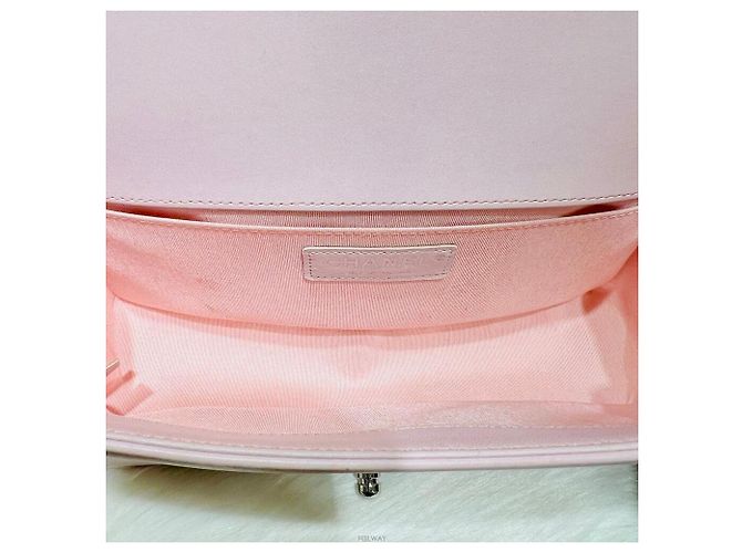 Chanel Borsa Boy Chevron Argento Serie Borsa a Spalla Medium Rosa - vista 7
