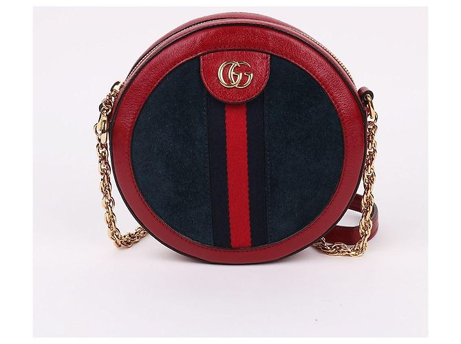 Gucci Borsa a tracolla Ophidia Round Mini Chain Rosso - vista 2