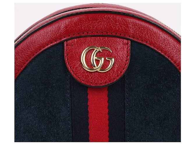 Gucci Borsa a tracolla Ophidia Round Mini Chain Rosso - vista 3