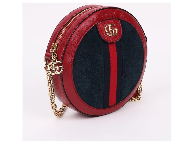 Gucci Borsa a tracolla Ophidia Round Mini Chain Rosso - vista 4