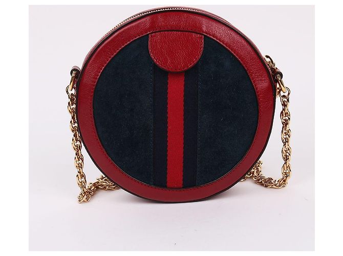 Gucci Borsa a tracolla Ophidia Round Mini Chain Rosso - vista 5