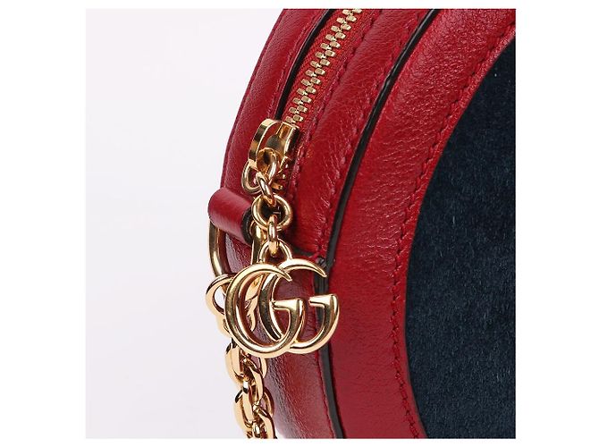 Gucci Borsa a tracolla Ophidia Round Mini Chain Rosso - vista 6