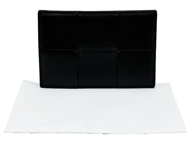 Bottega Veneta Tarjetero Cassette en cuero negro - vista 3