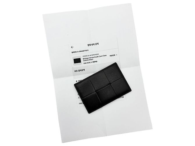 Bottega Veneta Tarjetero Cassette en cuero negro - vista 9