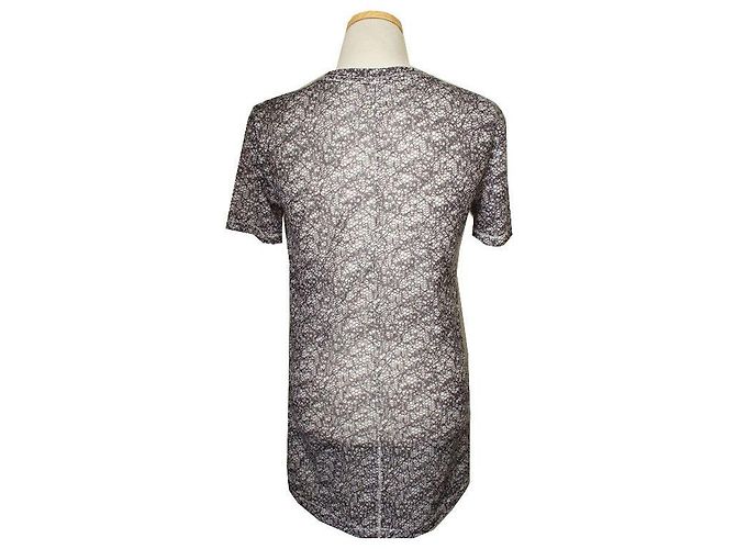 Rag & Bone T-Shirt aus Baumwollmischung mit schwarz-grauem Mesh-Print Braun - Ansicht 2