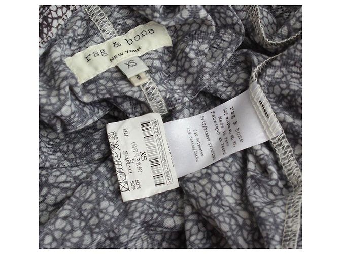 Rag & Bone T-Shirt aus Baumwollmischung mit schwarz-grauem Mesh-Print Braun - Ansicht 3