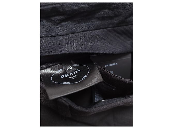 Prada Damenhose aus Schurwolle in Anthrazitgrau Braun - Ansicht 5