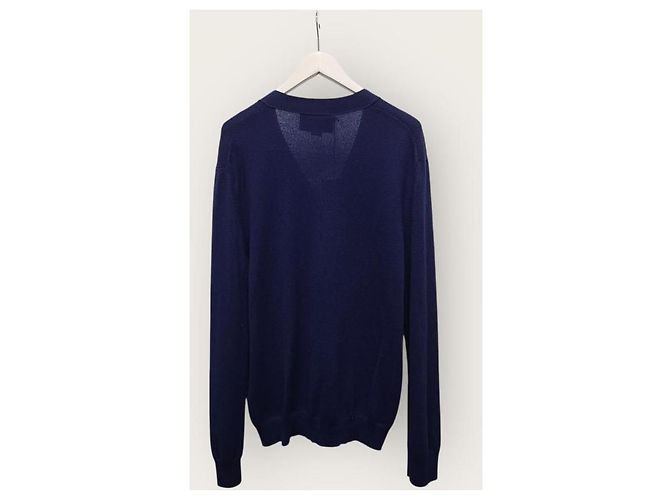 Gucci Navy GG bestickter Logo Kaschmir-Cardigan Blau - Ansicht 4