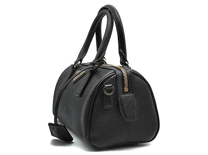 Prada Mini borsa a tracolla con manico superiore in Saffiano Nero - vista 2