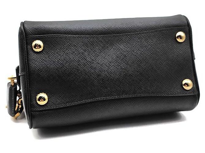 Prada Mini borsa a tracolla con manico superiore in Saffiano Nero - vista 7
