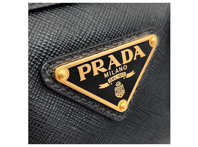 Prada Mini borsa a tracolla con manico superiore in Saffiano Nero - vista 8