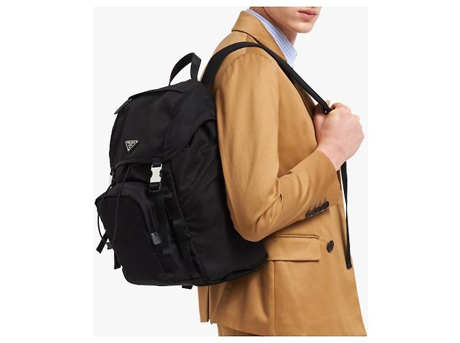 Prada Mochila de Re-Nylon e couro Saffiano - vista 11