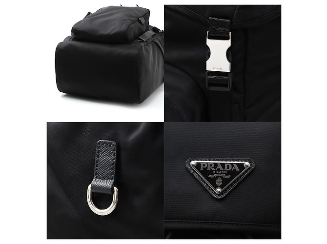 Prada Mochila de Re-Nylon e couro Saffiano - vista 9