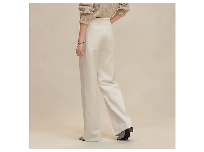 Duffle Hermès Calças de corte folgado para mulher Blang Casse Branco - vista 3
