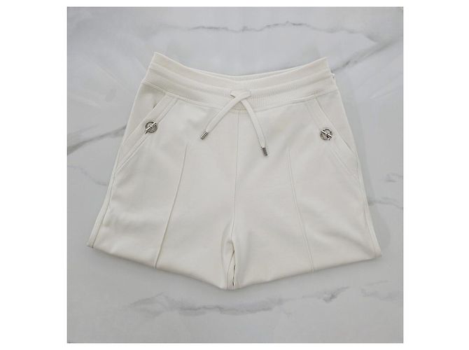 Duffle Hermès Calças de corte folgado para mulher Blang Casse Branco - vista 9