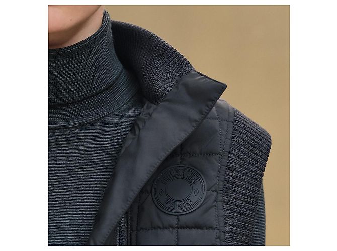 Hermès Chaleco bomber acolchado sin mangas para mujer Azul - vista 8