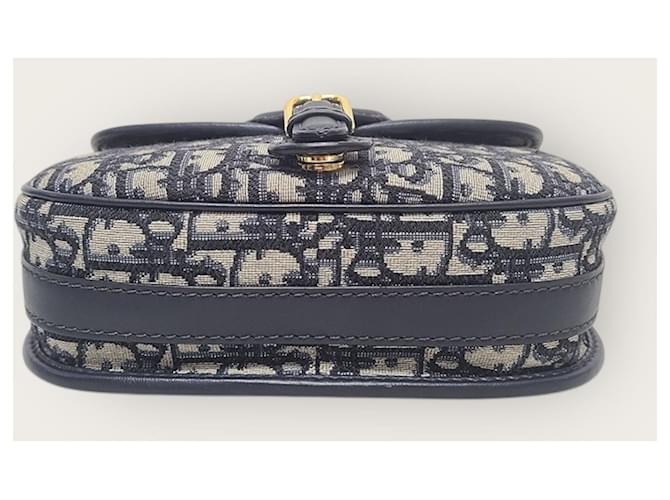 Dior Borsa Bobby Medium in Jacquard Oblique Blu - vista 7