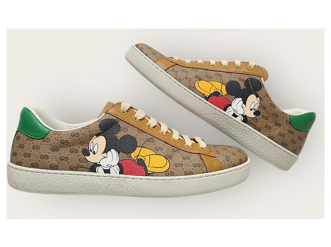Gucci Sneakers Disney GG Supreme Mickey Mouse Ace Marrone - vista 5