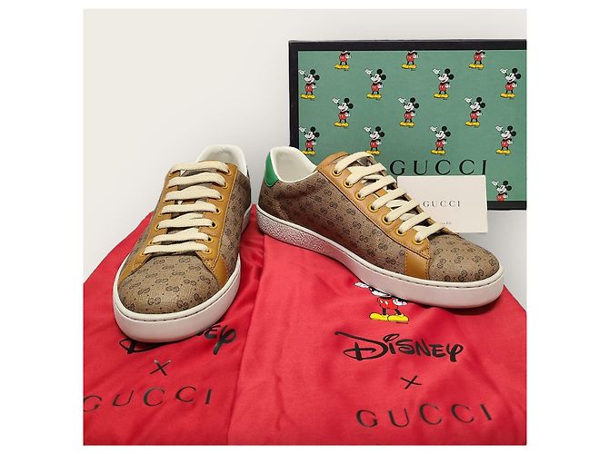 Gucci Sneakers Disney GG Supreme Mickey Mouse Ace Marrone - vista 8