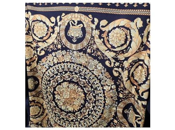 Medusa Versace Baroque Back Pattern Oversized Black Denim Jacket Blue - view 8