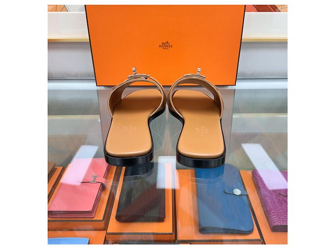 Hermès Mocasín Julia Kelly con Hebilla Natural Silver Naranja - vista 5