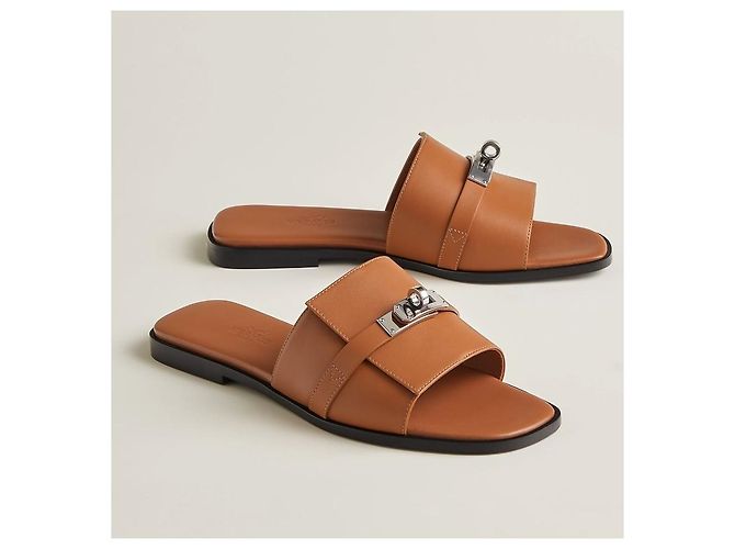 Hermès Mocasín Julia Kelly con Hebilla Natural Silver Naranja - vista 9