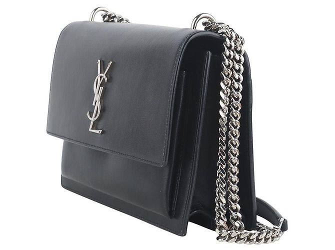 Saint Laurent Monogram Sunset Umhängetasche Medium Silberfarben Schwarz - Ansicht 2