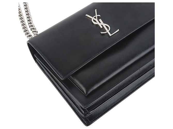 Saint Laurent Monogram Sunset Umhängetasche Medium Silberfarben Schwarz - Ansicht 5