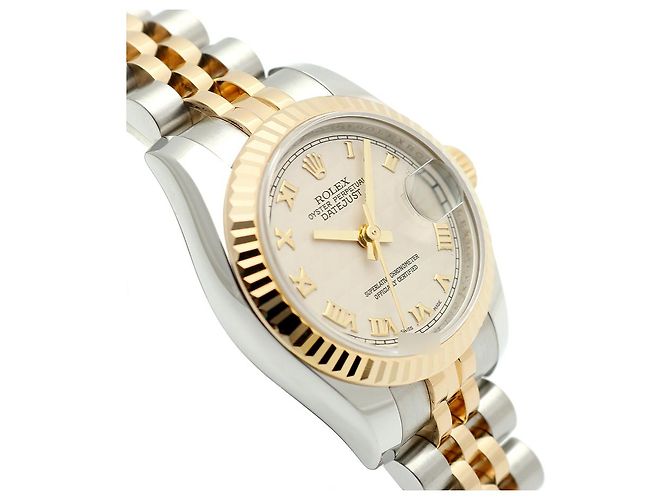 Rolex Datejust Combination Damenuhr Pyramid Ivory Roman Weiß - Ansicht 11