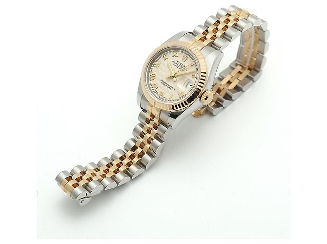 Rolex Datejust Combination Damenuhr Pyramid Ivory Roman Weiß - Ansicht 14