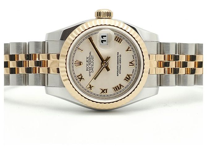 Rolex Datejust Combination Damenuhr Pyramid Ivory Roman Weiß - Ansicht 19