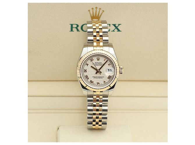 Rolex Datejust Combination Damenuhr Pyramid Ivory Roman Weiß - Ansicht 2