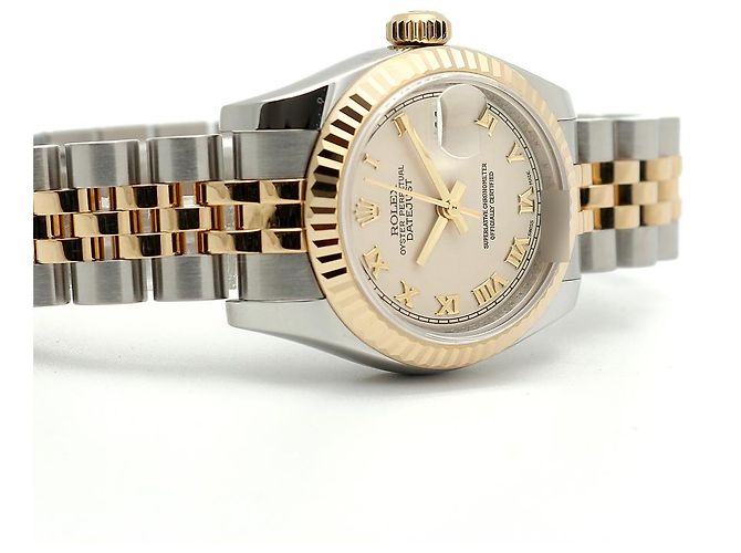 Rolex Datejust Combination Damenuhr Pyramid Ivory Roman Weiß - Ansicht 20