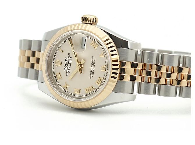Rolex Datejust Combination Damenuhr Pyramid Ivory Roman Weiß - Ansicht 21