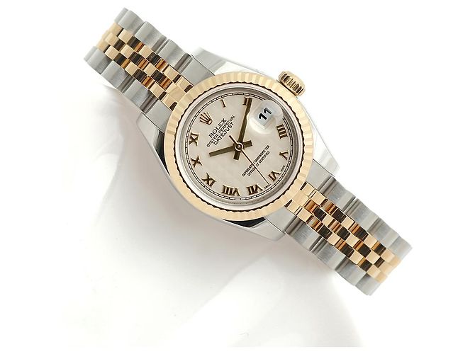 Rolex Datejust Combination Damenuhr Pyramid Ivory Roman Weiß - Ansicht 22