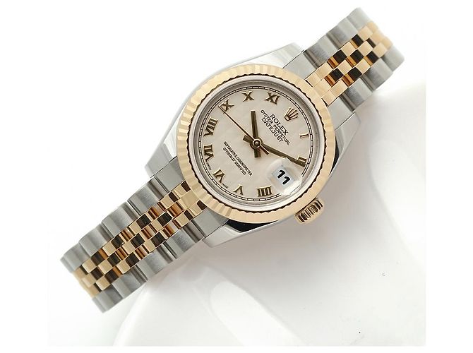 Rolex Datejust Combination Damenuhr Pyramid Ivory Roman Weiß - Ansicht 23