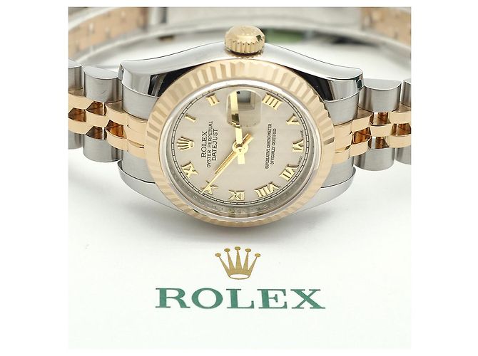 Rolex Datejust Combination Damenuhr Pyramid Ivory Roman Weiß - Ansicht 25
