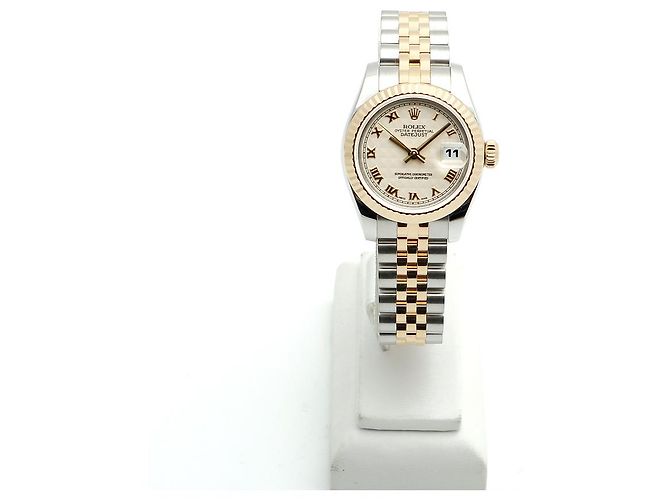 Rolex Datejust Combination Damenuhr Pyramid Ivory Roman Weiß - Ansicht 3