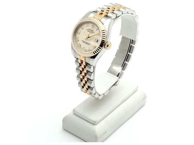 Rolex Datejust Combination Damenuhr Pyramid Ivory Roman Weiß - Ansicht 4