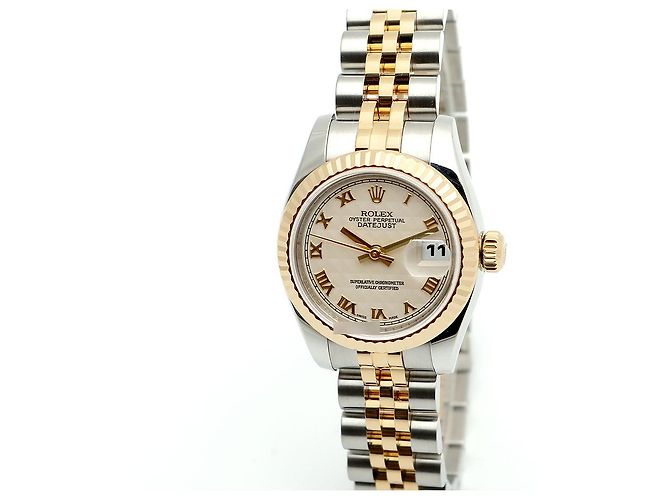 Rolex Datejust Combination Damenuhr Pyramid Ivory Roman Weiß - Ansicht 8