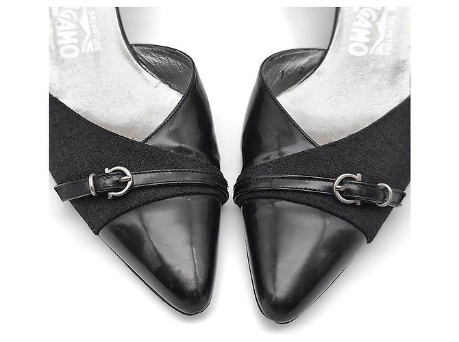 Salvatore Ferragamo Décolleté in vernice Gancini Nero - vista 4