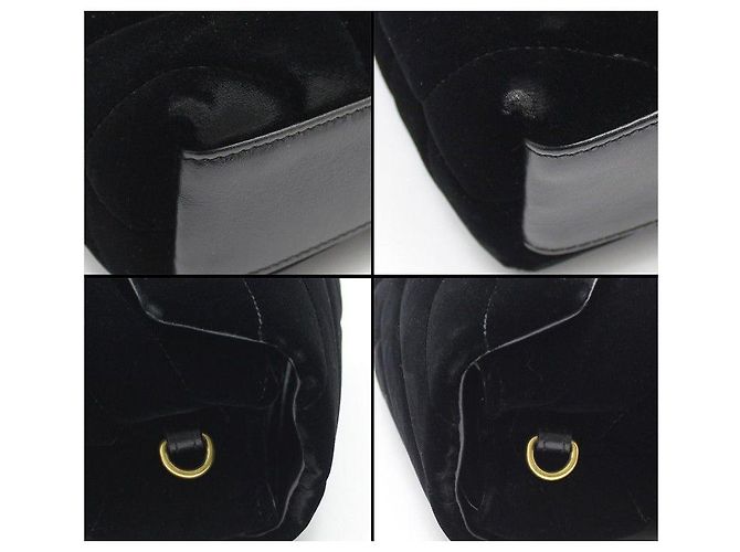 Saint Laurent Borsa a tracolla Lulu Toy in scamosciato nero e metallo dorato con monogramma - vista 8