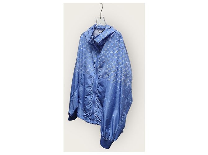 Louis Vuitton Windbreaker Black Shadow Damier Spread Blu - vista 2