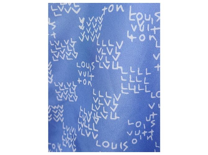 Louis Vuitton Windbreaker Black Shadow Damier Spread Blu - vista 3