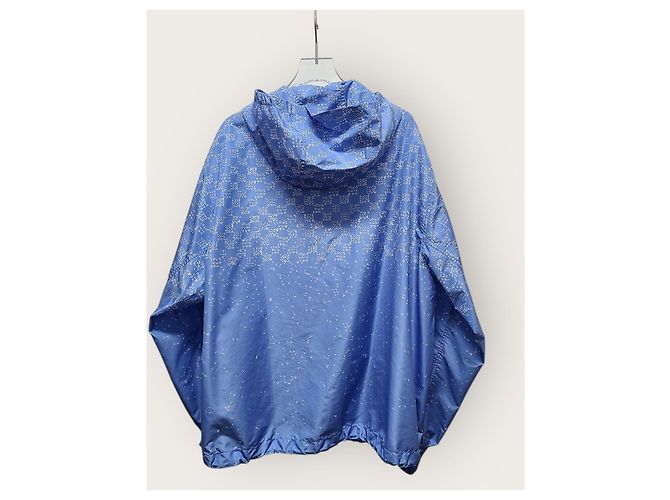 Louis Vuitton Windbreaker Black Shadow Damier Spread Blu - vista 4
